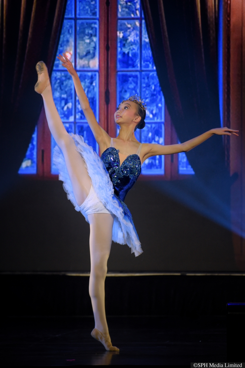 12-year-old Maxine Mok, performs the Princess Florine Variation at ChildAid 2021 held at Resorts World Sentosa on 9December, 2021.